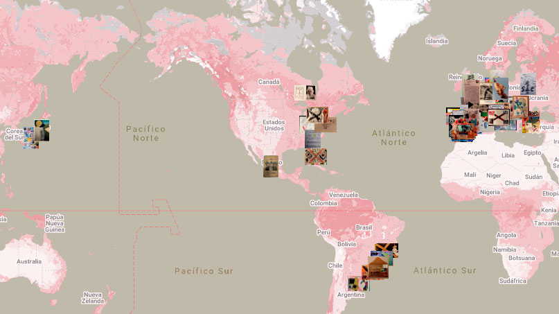 Mapa de participación de la V Convocatoria Mail Arte en la Escuela · PoemX ConeXión Creativa