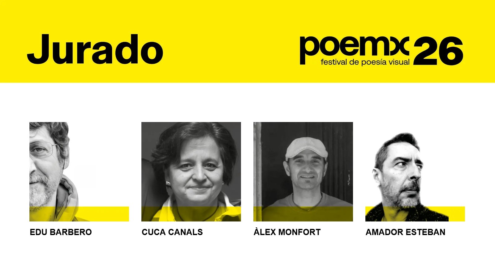 Jurado de Poemx 2026: Edu Barbero, Cuca Canals, Àlex Monfort y Amador Esteban